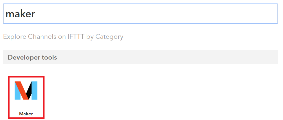 IFTTTのmakerチャネル設定画面