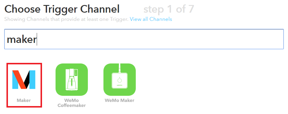 IFTTTのmaker設定画面